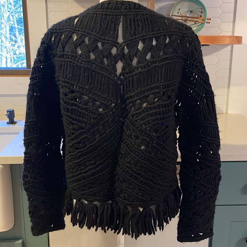 Tabula Rasa Wool Crocheted Cardigan - Picture 7 of 9